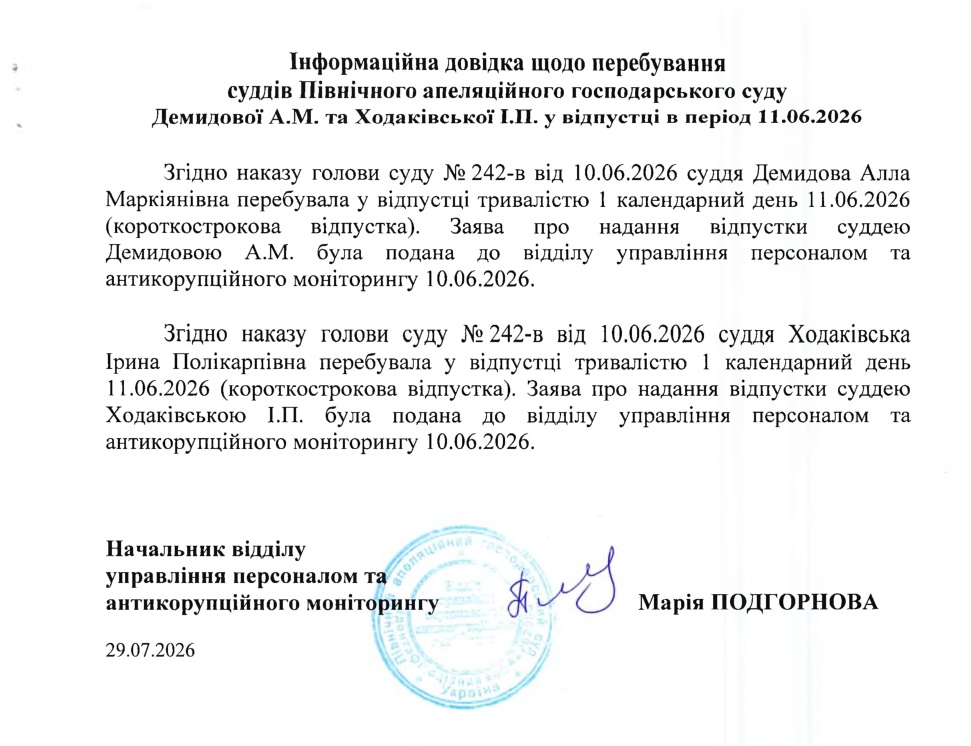 Судді пішли в одноденні відпустки